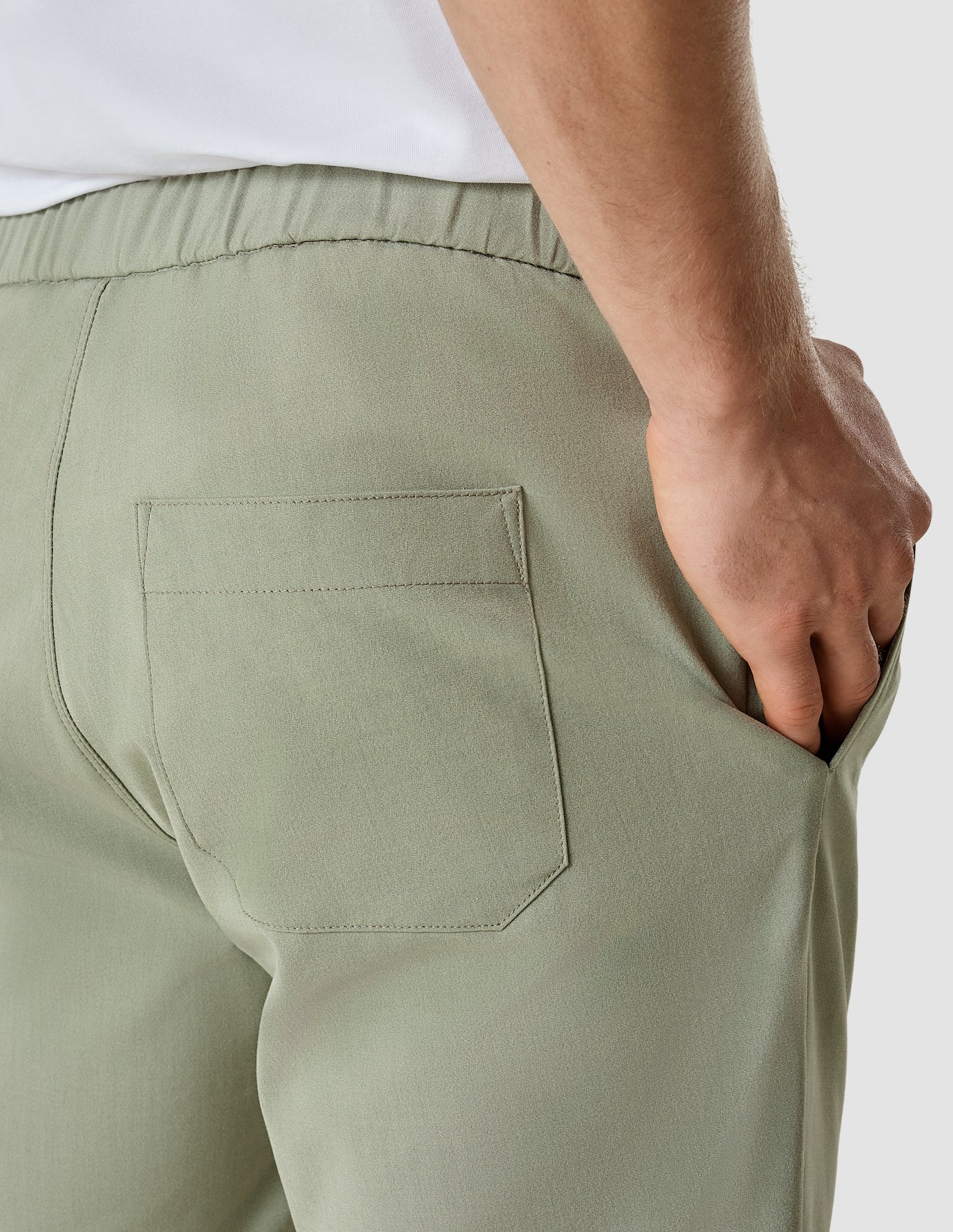 Tech Linen Elastic Shorts Neutral Green